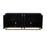 Bassett Ebonized Mango, Contrasting Bone/Resin, Ant Brass Iron Stand Cameron Server