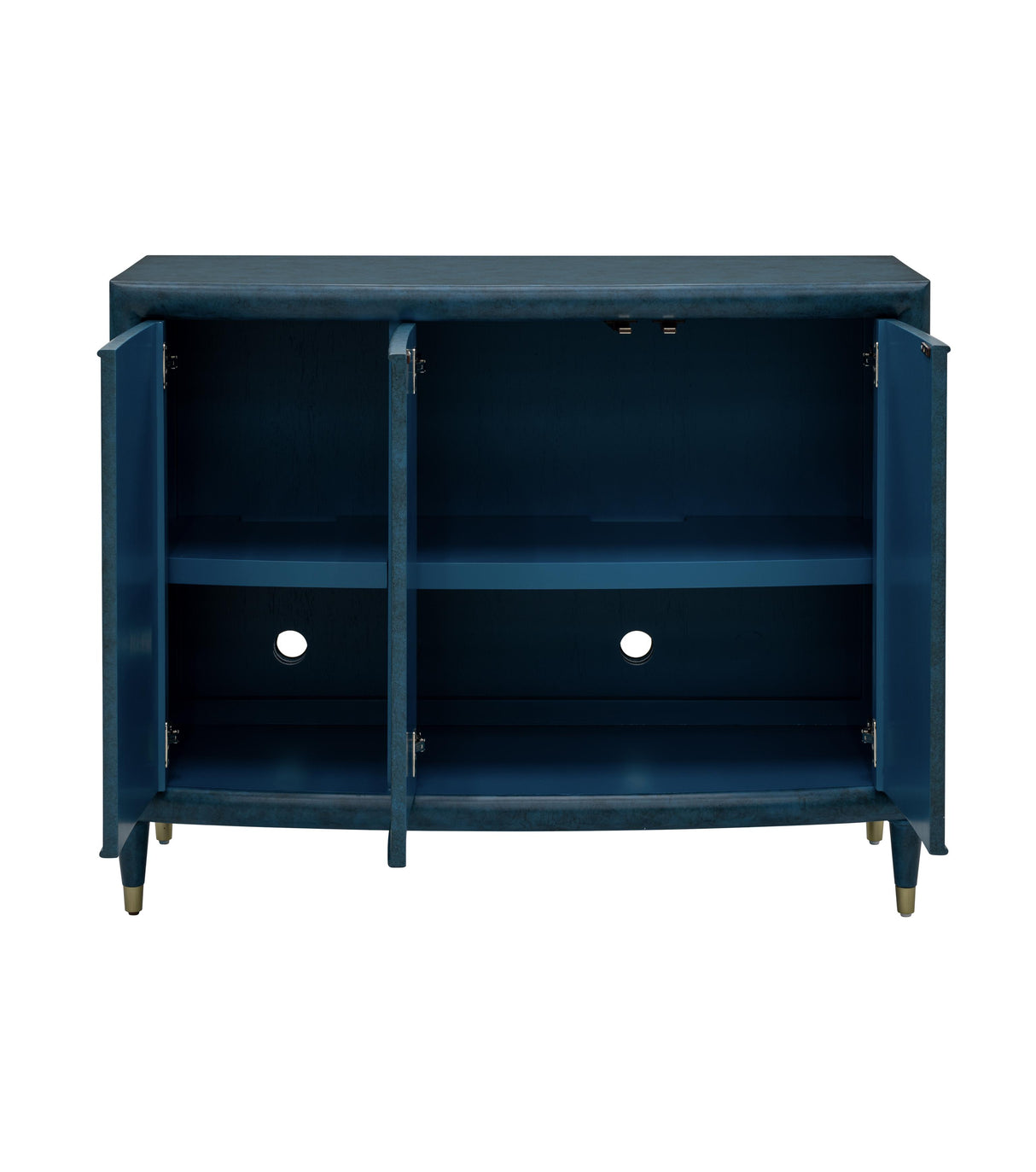 Bassett Antique Blue, Gold Leaf Paint Argento Hall Cabinet