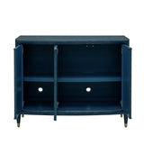 Bassett Antique Blue, Gold Leaf Paint Argento Hall Cabinet