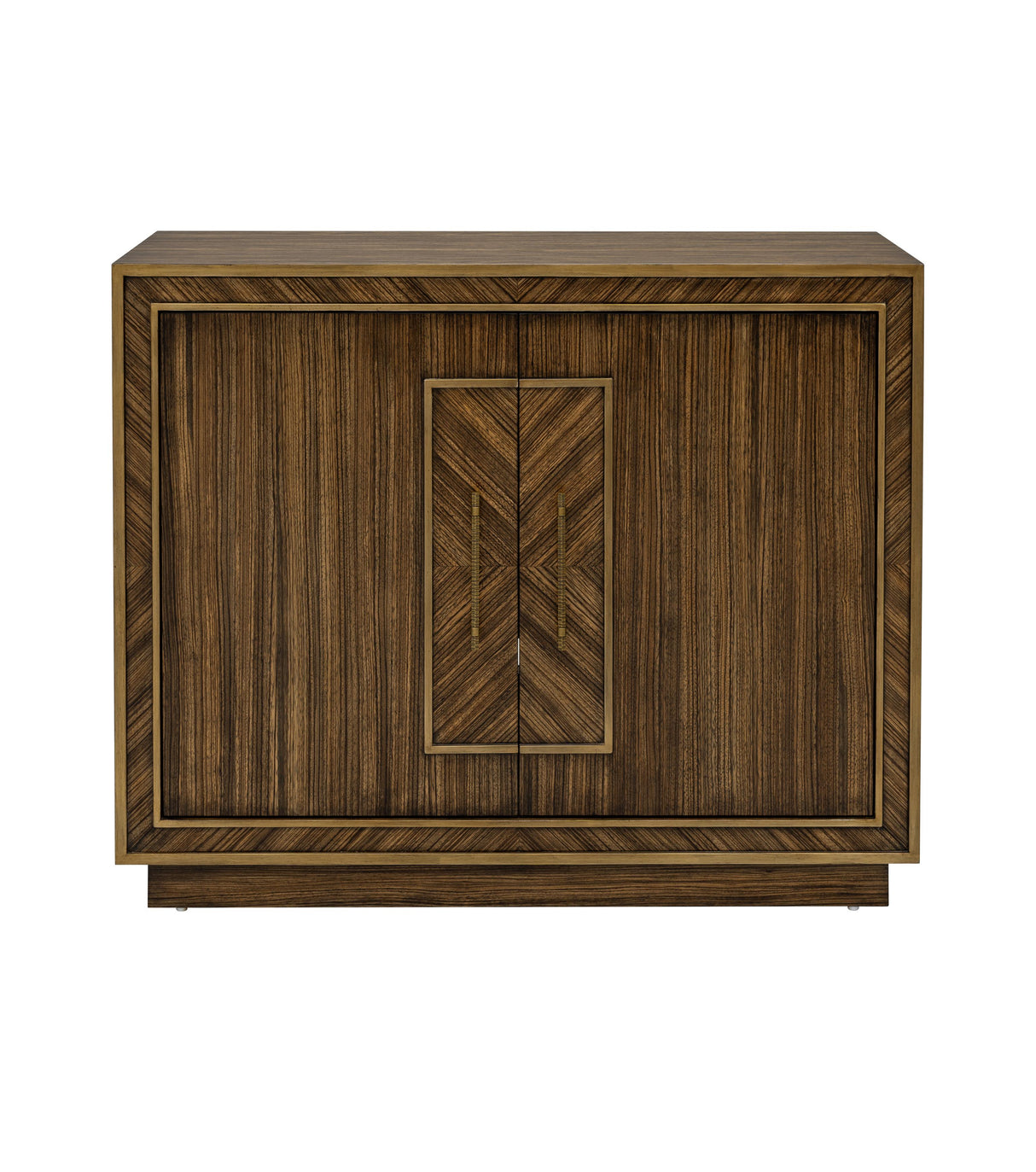 Bassett Rich Brown Zebrano, Gold Accents Claudia Hall Cabinet
