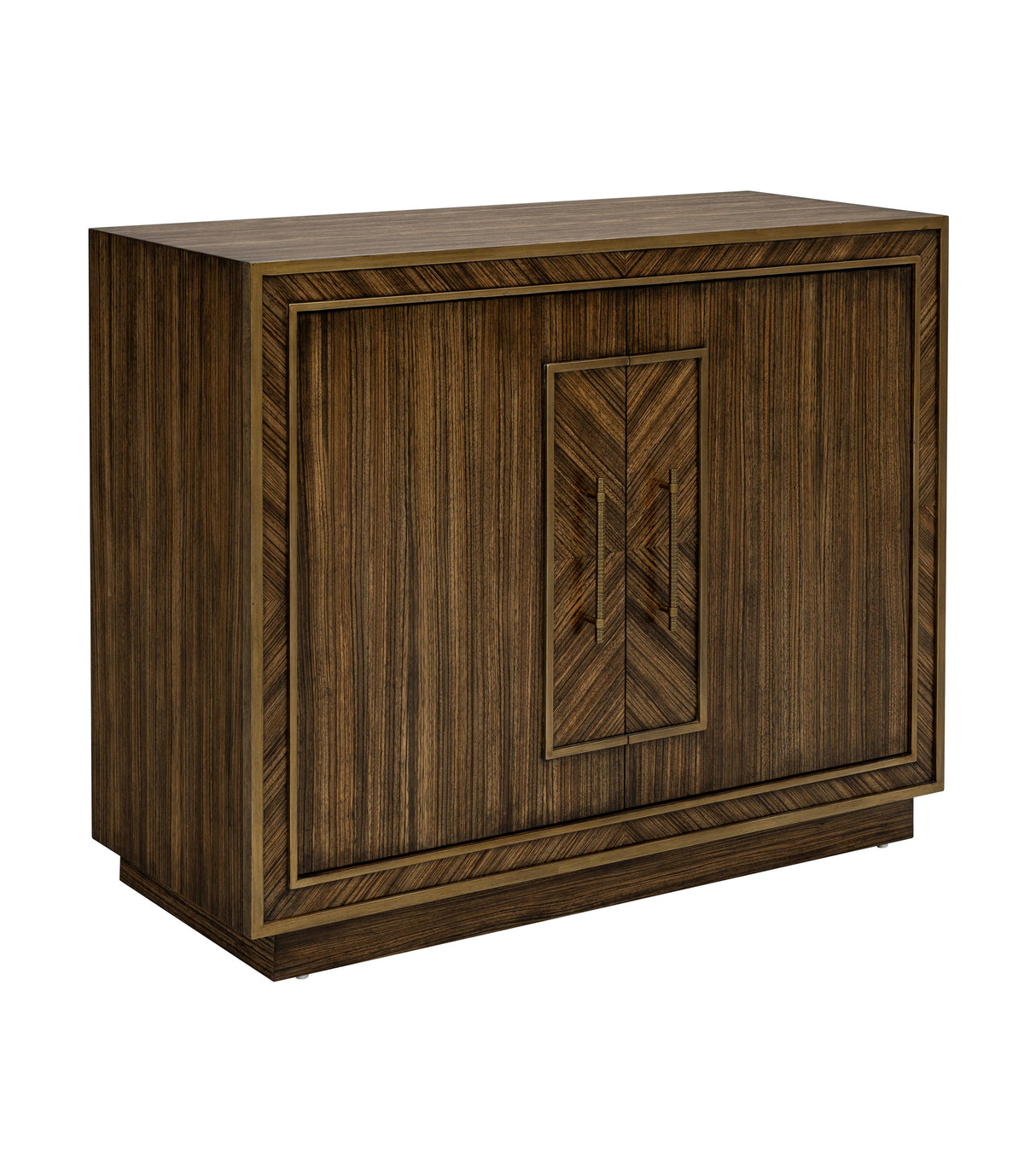Bassett Rich Brown Zebrano, Gold Accents Claudia Hall Cabinet