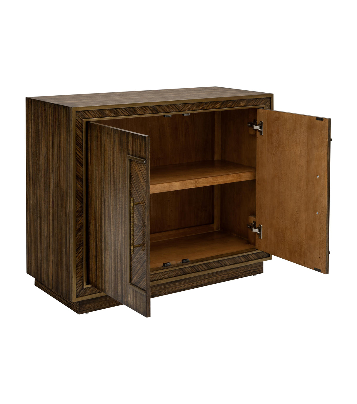 Bassett Rich Brown Zebrano, Gold Accents Claudia Hall Cabinet