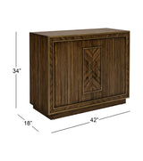 Bassett Rich Brown Zebrano, Gold Accents Claudia Hall Cabinet