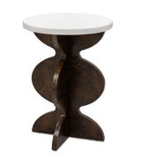 Bassett Black Walnut Burl, White Plaster Paloma Accent Table