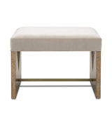 Bassett Brown Ash Burl, Grey Velvet Laurent Accent Stool