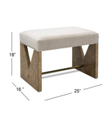 Bassett Brown Ash Burl, Grey Velvet Laurent Accent Stool