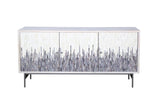 Bassett White Wash Mango, Contrasting Ivory & Blue Bone/Resin, Soft Pewter Zooey Server
