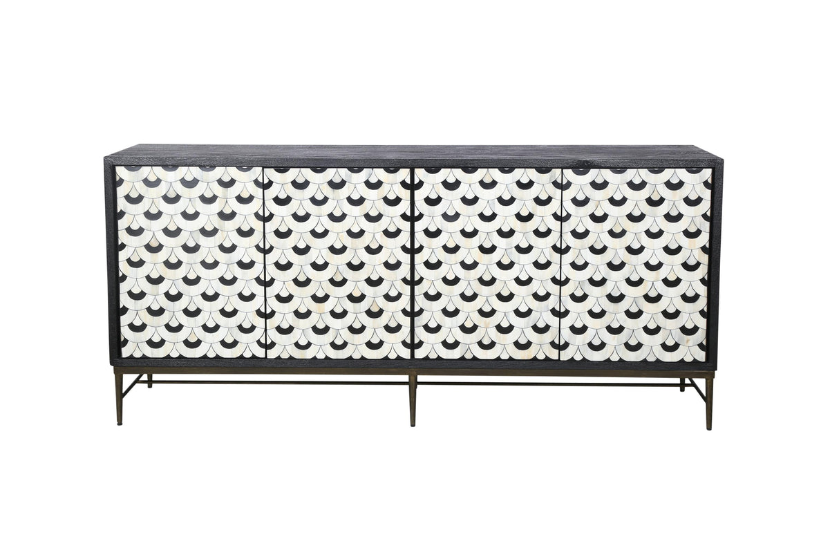 Bassett Black Mango, Black/White Bone & Resin, Antique Brass Klaus Server