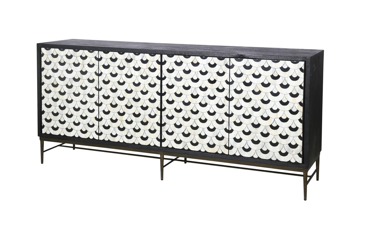 Bassett Black Mango, Black/White Bone & Resin, Antique Brass Klaus Server