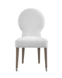 Bassett Porcelain Fabric, Light Oak Legs, Brushed Nickel Feet Caps Farrah Dining Chair Set of 2