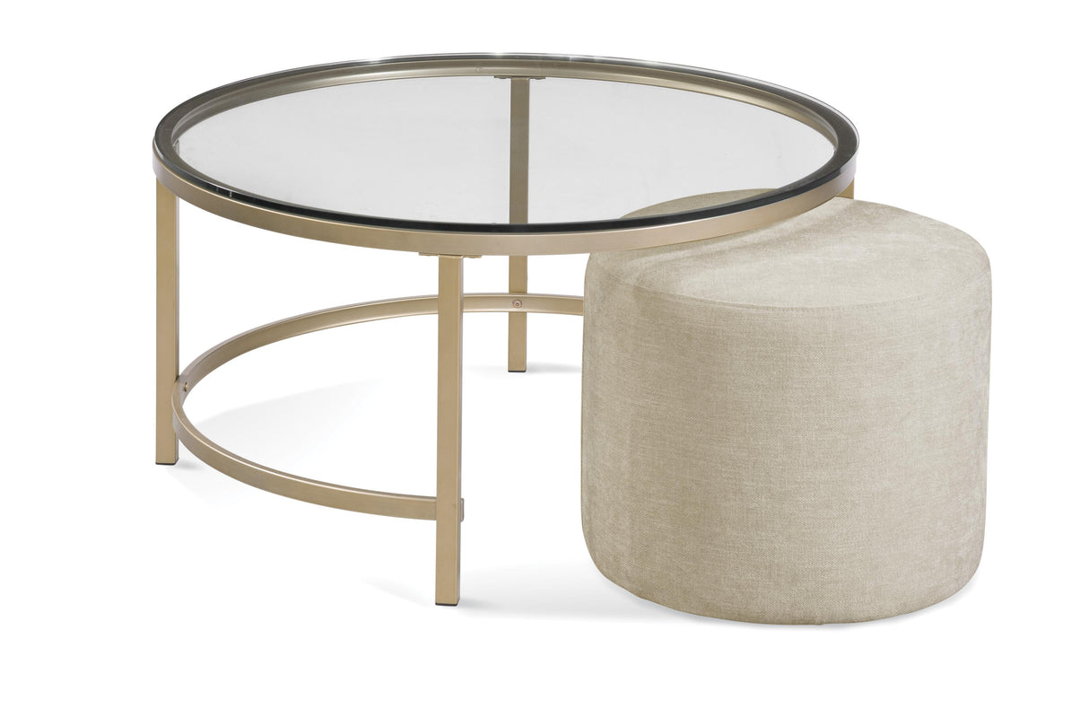 Bassett Antique Gold Anderson Round Cocktail Table