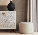 Bassett White Anderson Round Ottoman