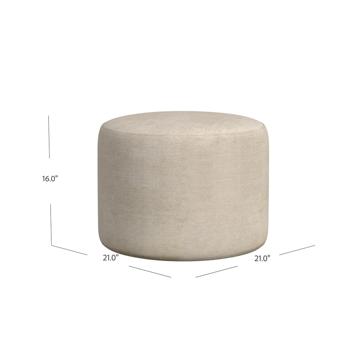 Bassett White Anderson Round Ottoman