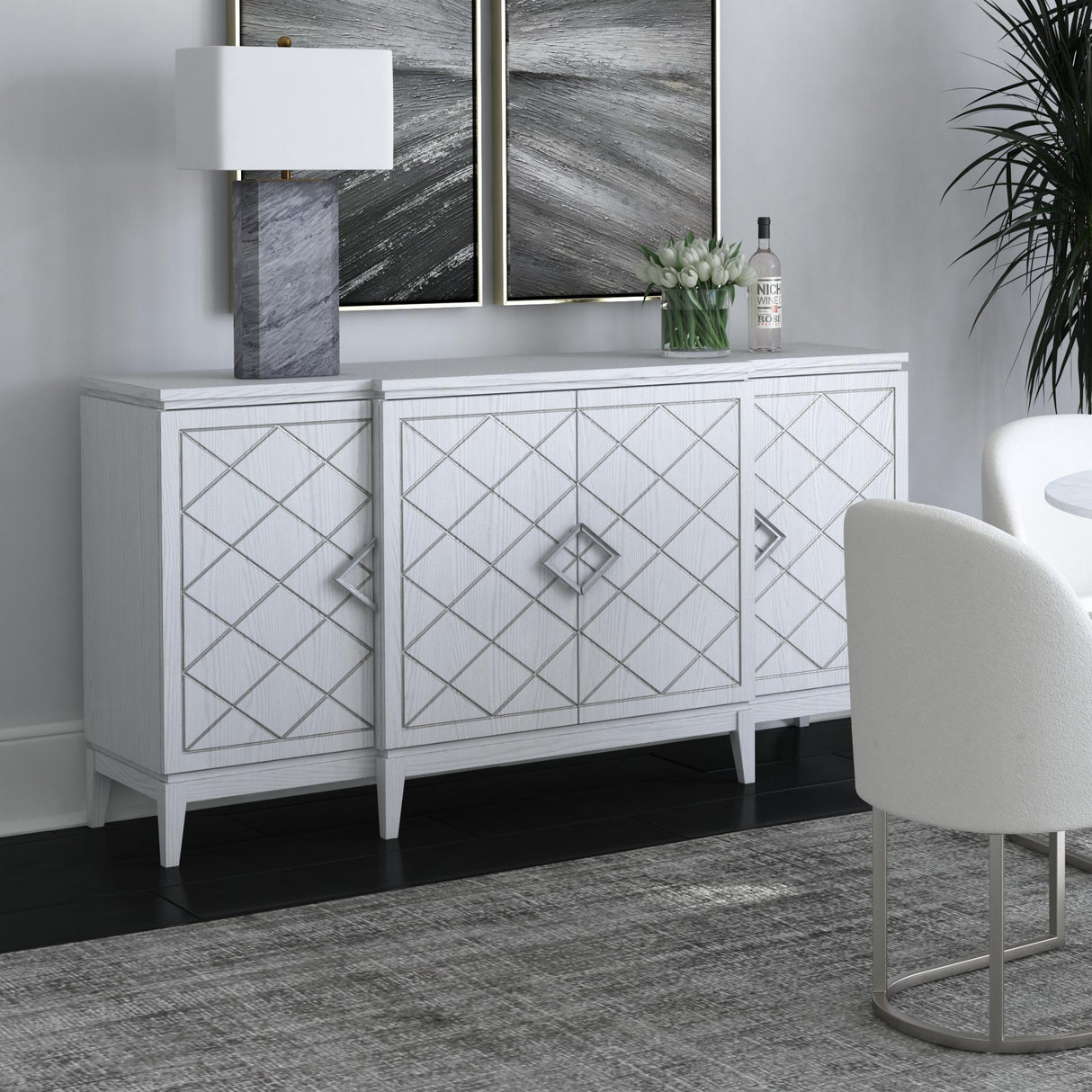 Bassett White Farrow Server