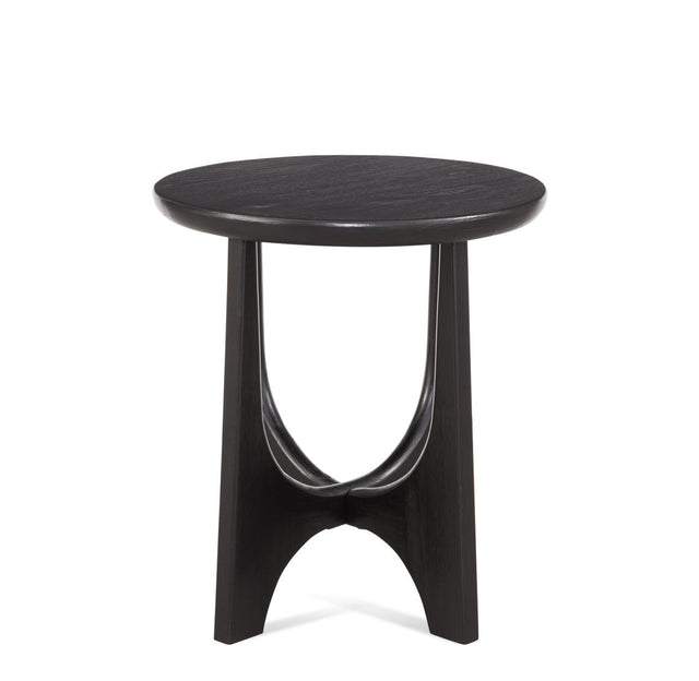 Bassett Black Matta Stain Dunnigan Round End Table