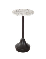 Bassett Black Metal / White Marble Talley Accent Table