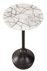 Bassett Black Metal / White Marble Talley Accent Table
