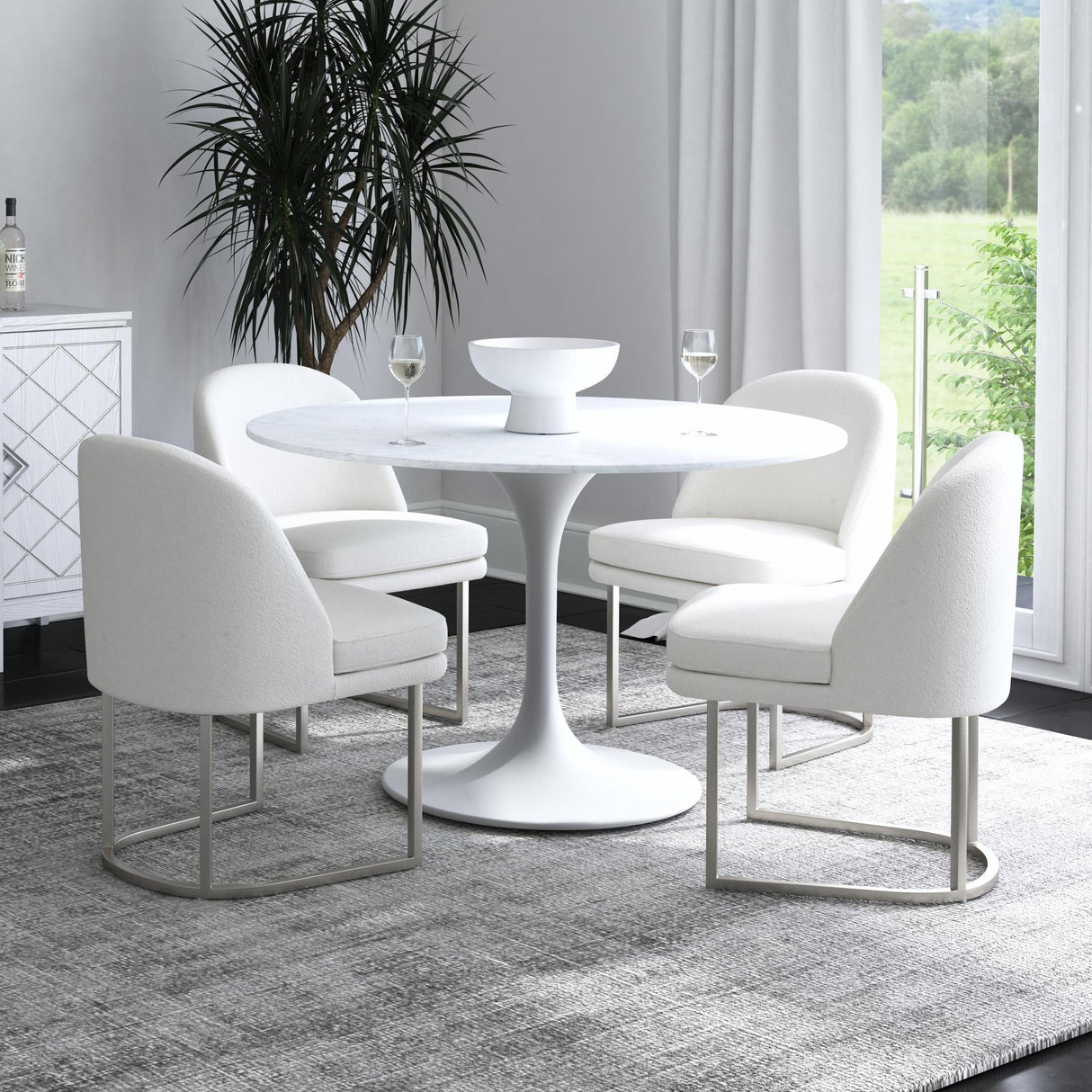 Bassett Black Metal / White Marble Talley Accent Table