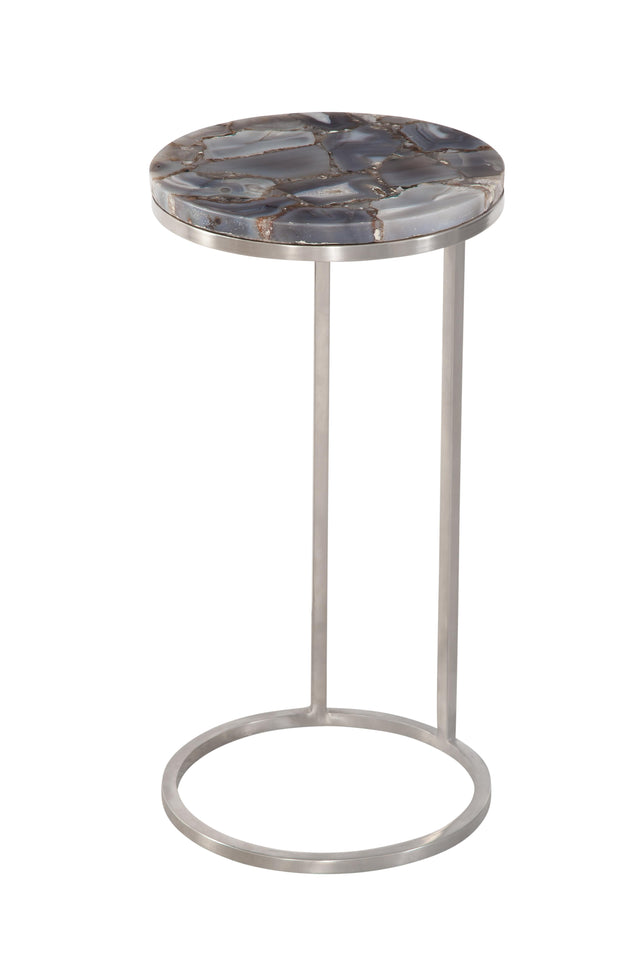 Bassett Grey Agate/Brushed Nickel McCoy Accent Table