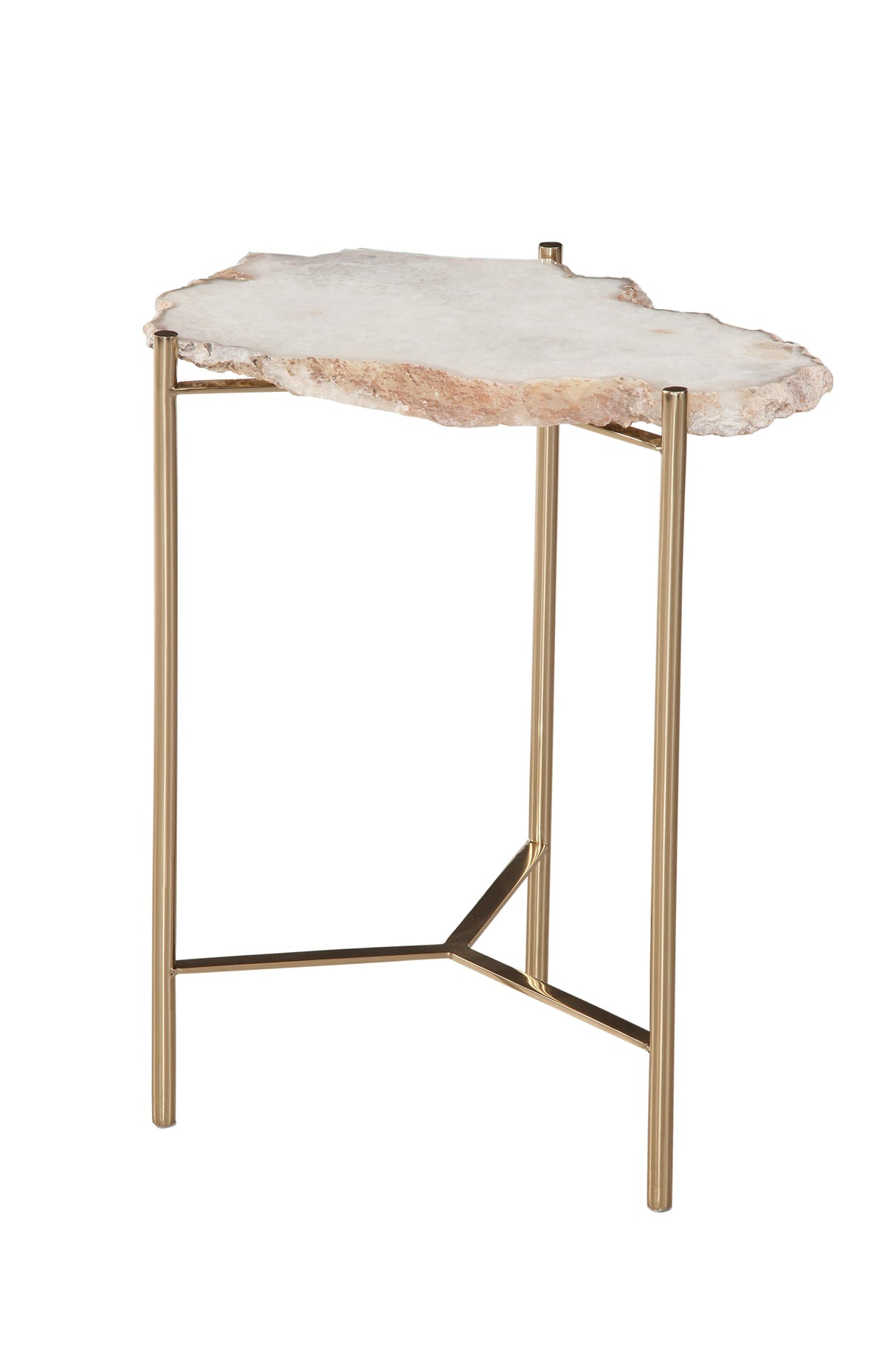 Bassett Cast Natural Marble / Champagne Gold Metal Cora Accent Table