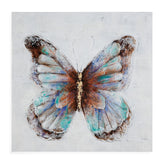 Bassett Blue Metallic Butterflies Framed Canvas Set of 4