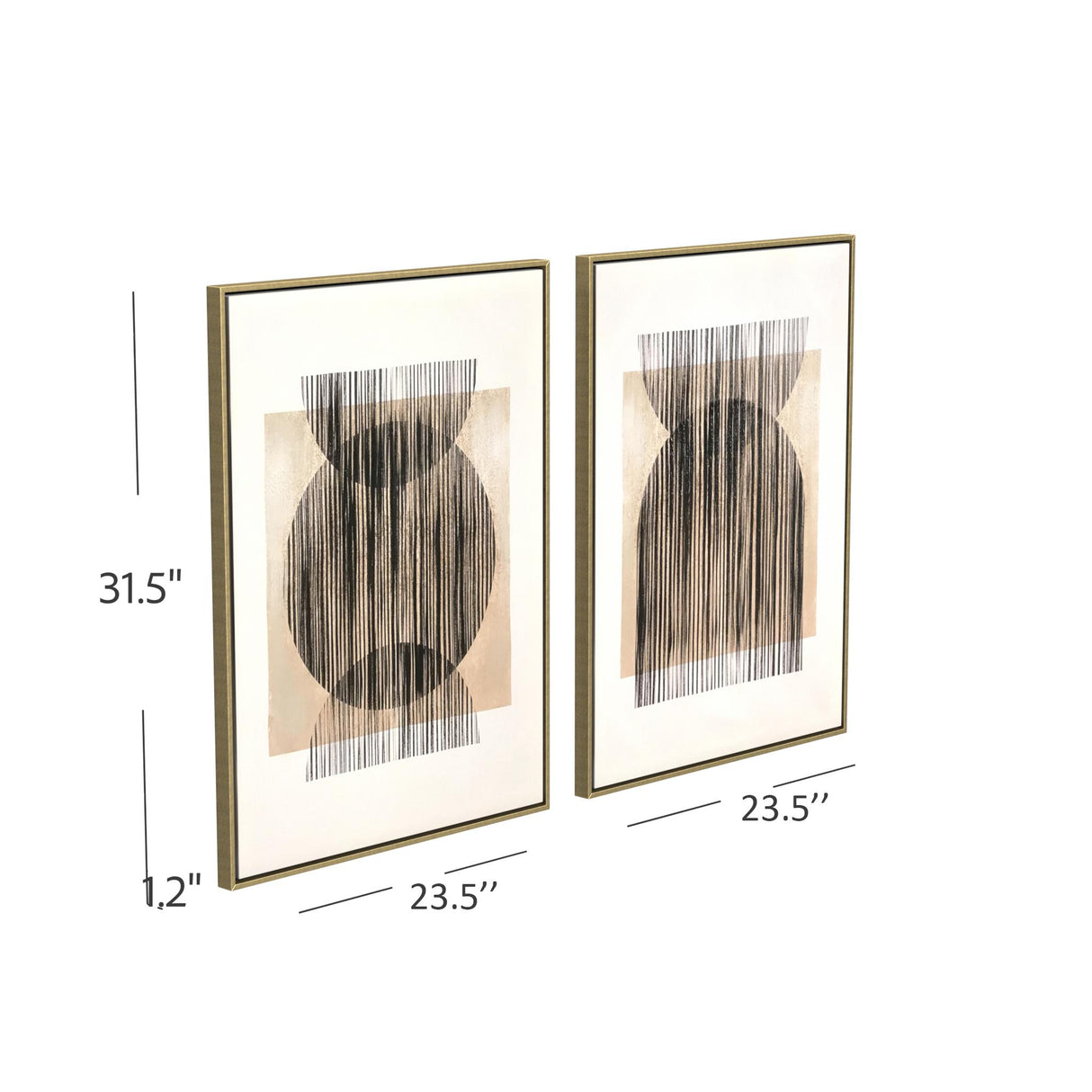 Bassett Gold Frame Together Framed Canvas Set of 2