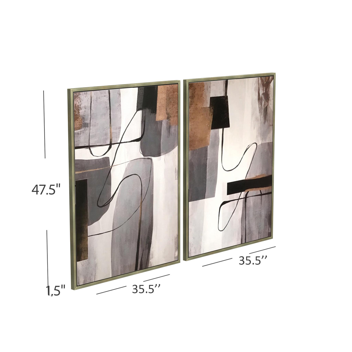 Bassett Gray Standards Framed Canvas Set of 2