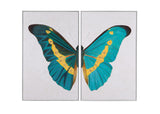 Bassett White Frame Butterfly Wings Framed Canvas Set of 2