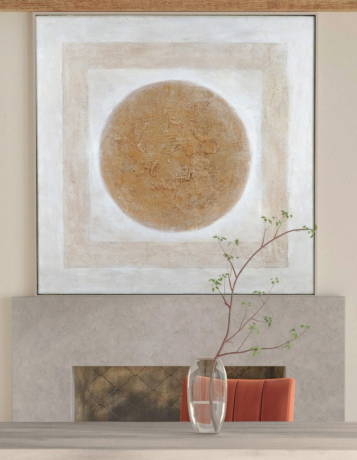 Bassett Brown Central Framed Canvas