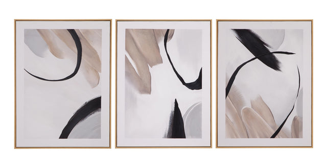 Bassett White Eartha Framed Canvas Set of 3