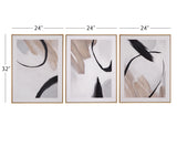 Bassett White Eartha Framed Canvas Set of 3
