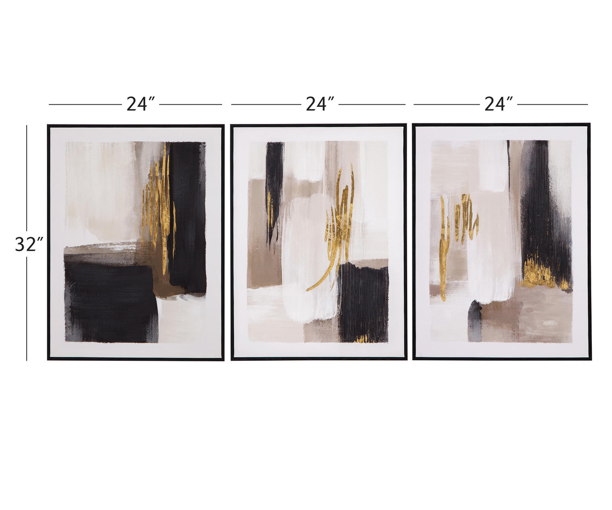 Bassett White Journey Framed Canvas Set of 3