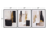 Bassett White Journey Framed Canvas Set of 3