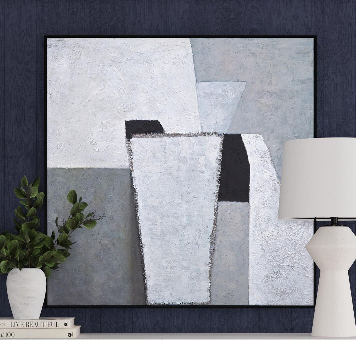 Bassett Gray Landen Framed Canvas