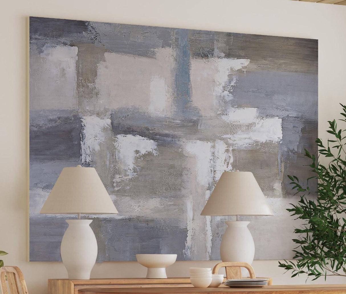 Bassett Taupe Bexar Canvas Art