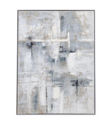 Bassett White & Gray Art/ White Frame Gray Day Framed Canvas