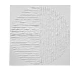 Bassett White Textured Circle Canvas Art