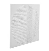 Bassett White Textured Circle Canvas Art