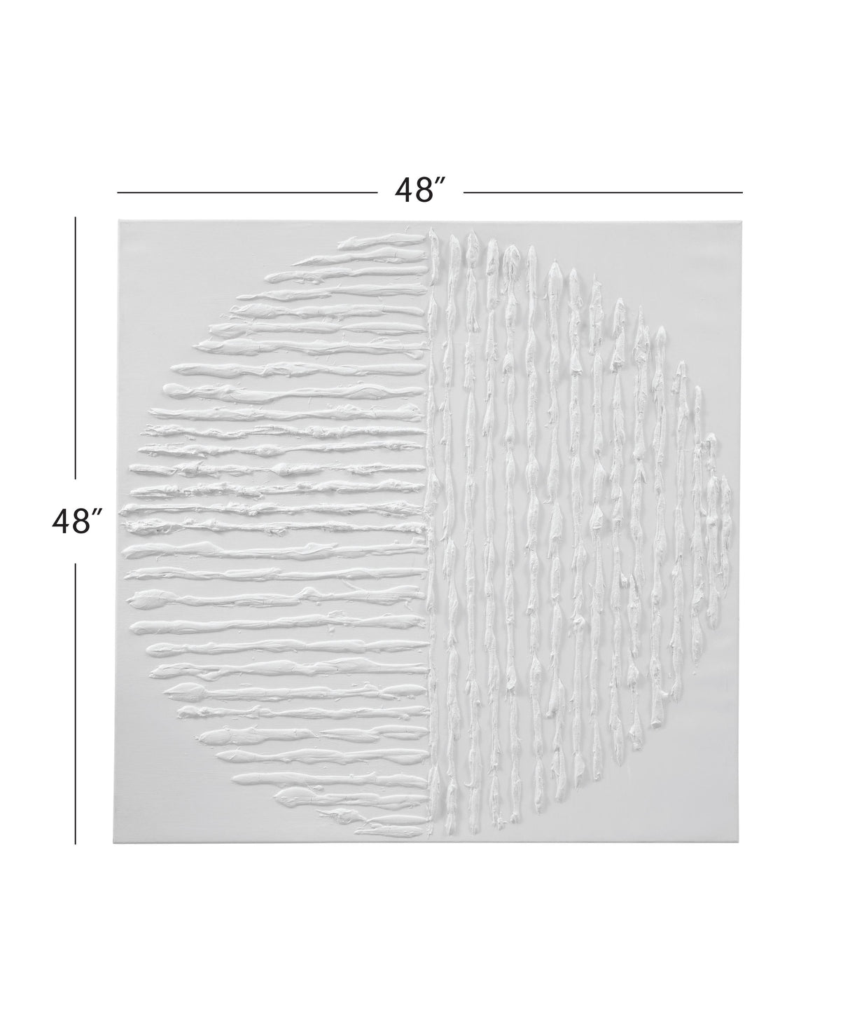 Bassett White Textured Circle Canvas Art