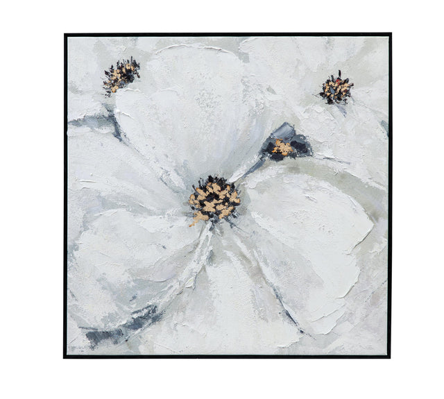 Bassett Black Frame Dogwood Framed Canvas