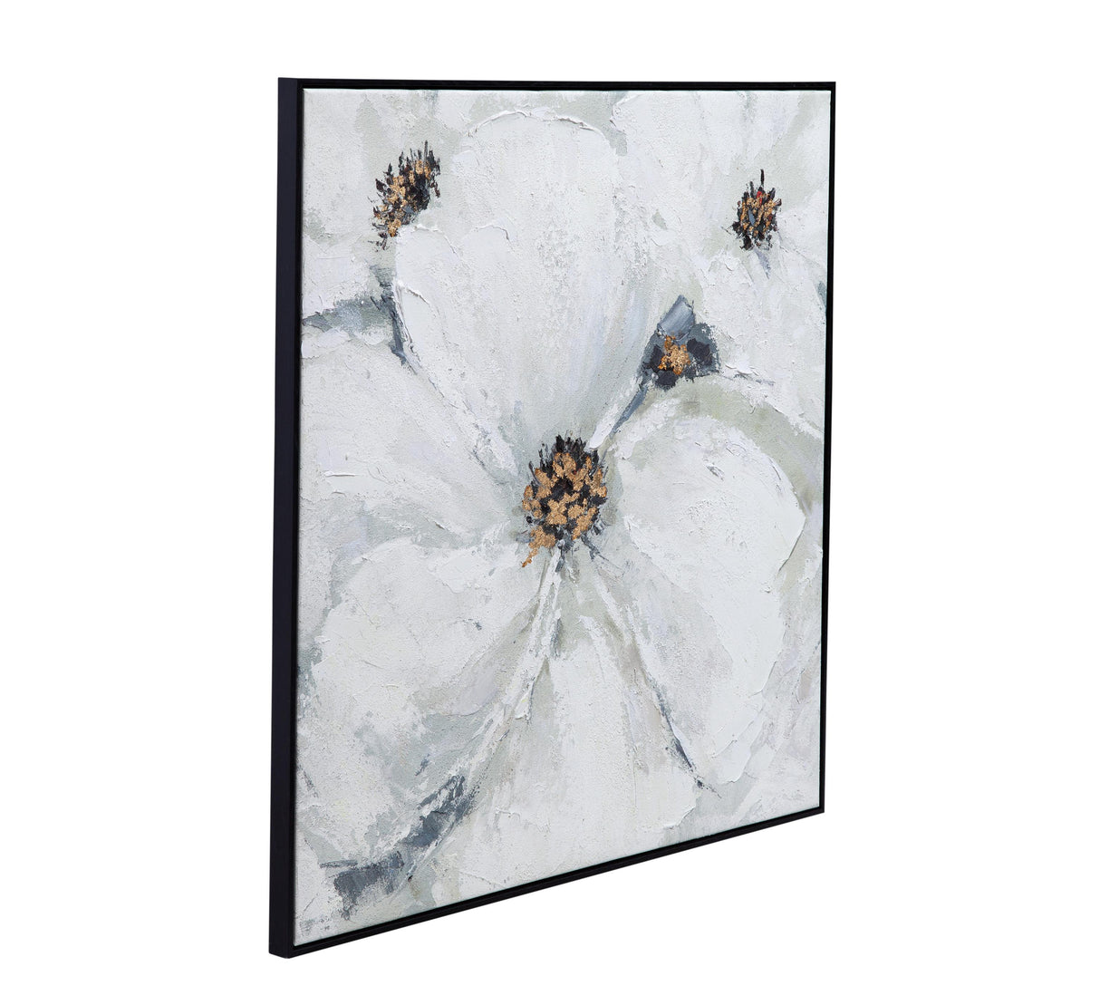 Bassett Black Frame Dogwood Framed Canvas