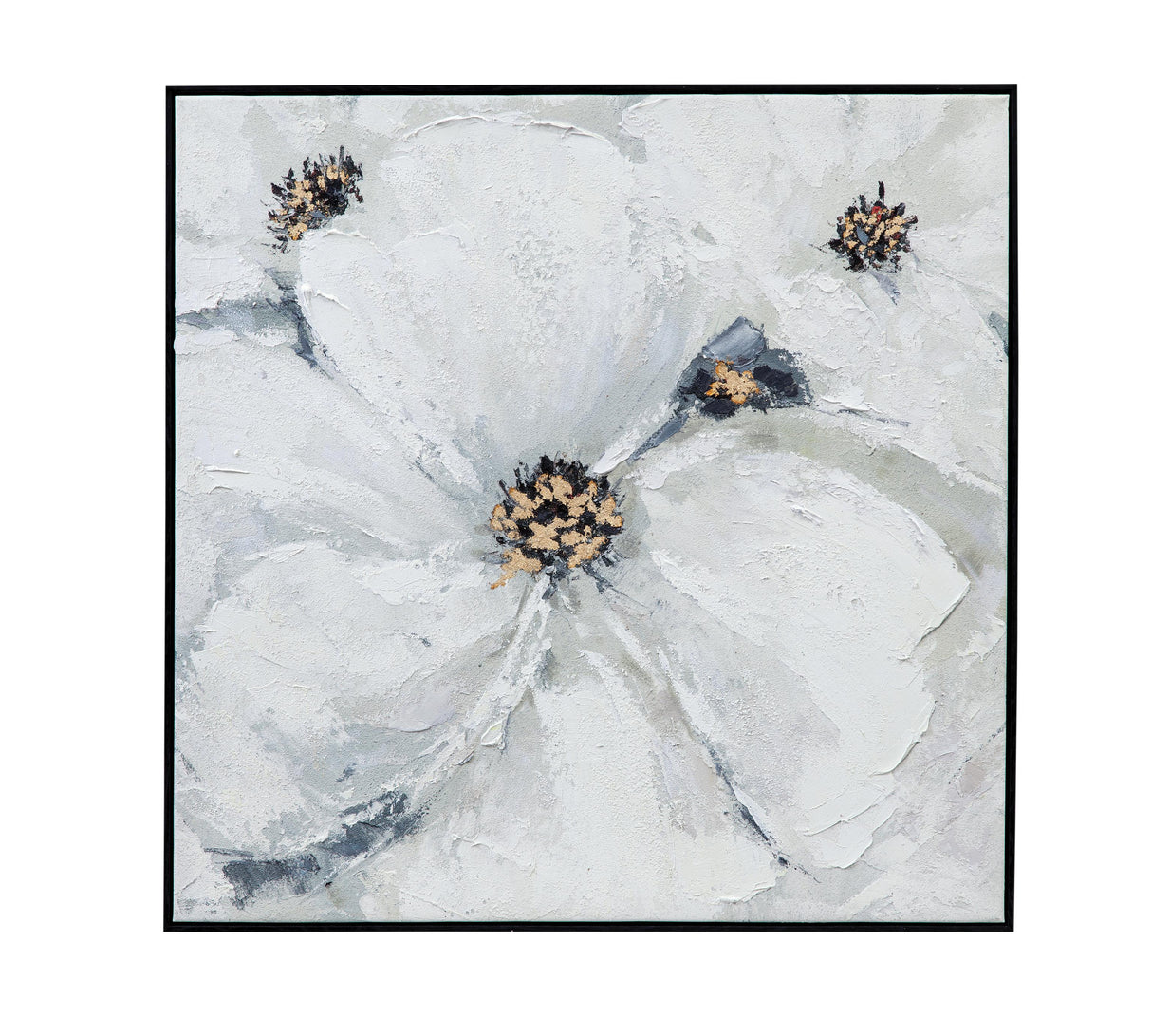 Bassett Black Frame Dogwood Framed Canvas