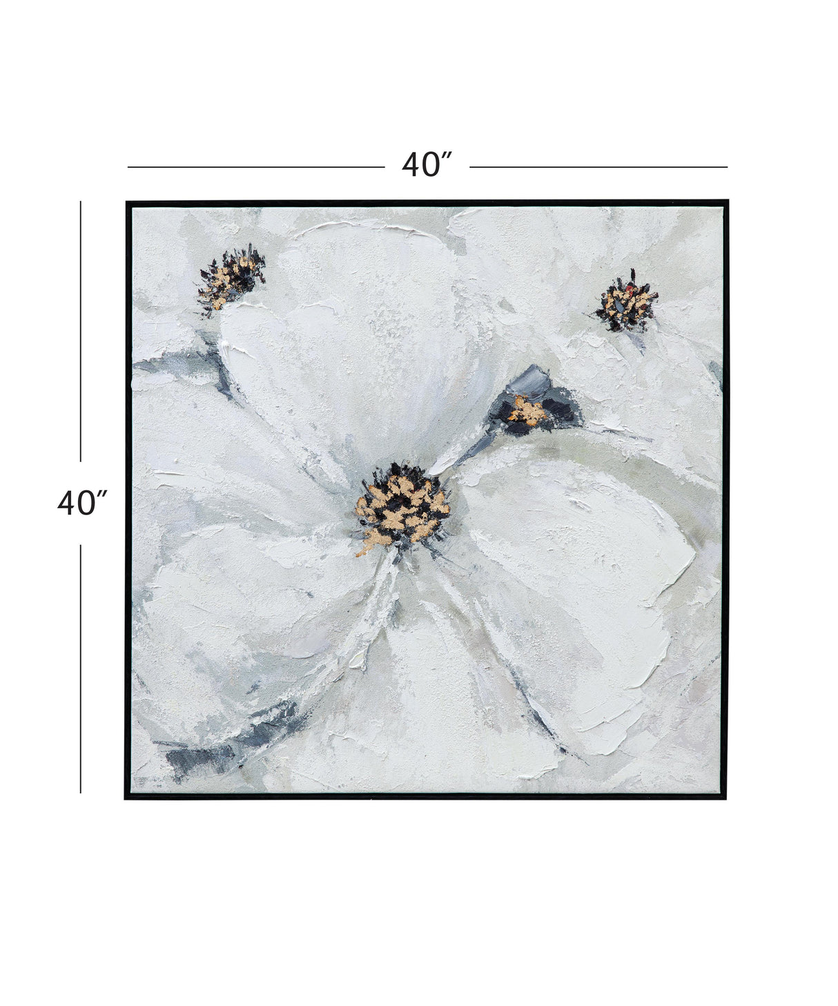 Bassett Black Frame Dogwood Framed Canvas
