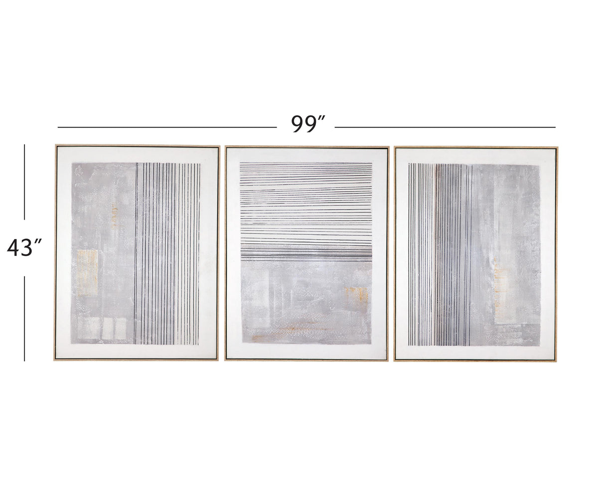 Bassett Brown Razi Framed Canvas Set of 3