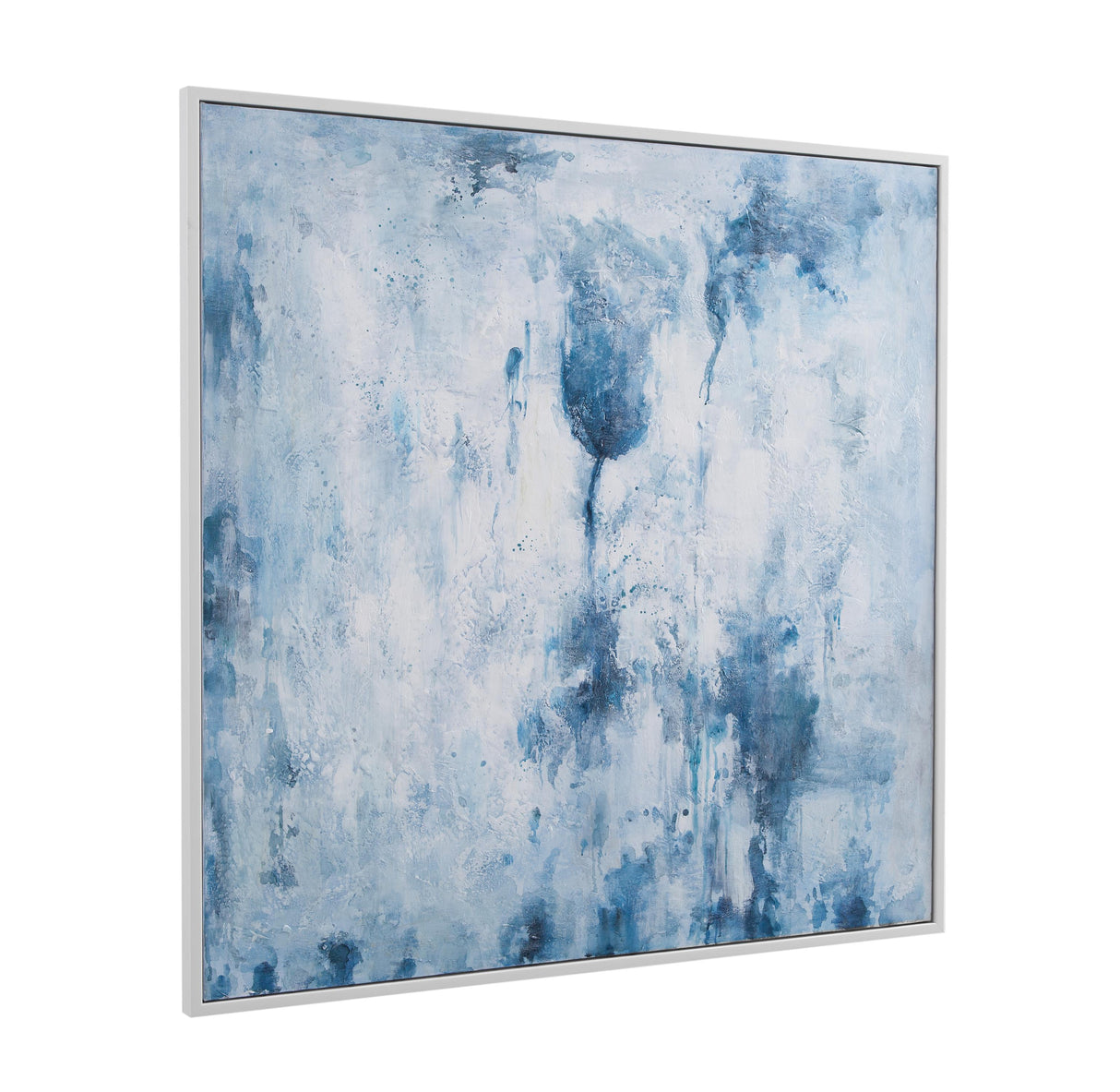 Bassett White Frame Lake Time Framed Canvas
