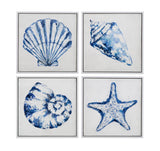 Bassett White Frame Shells Framed Canvas s/4