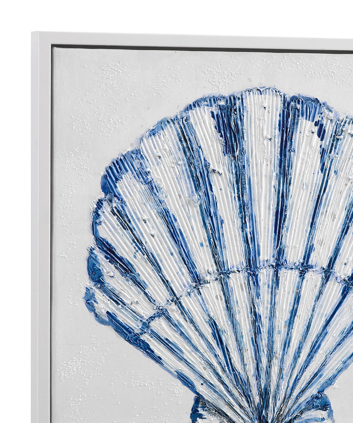 Bassett White Frame Shells Framed Canvas s/4
