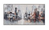 Bassett Silver Frame City Scape Framed Canvas