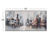 Bassett Silver Frame City Scape Framed Canvas