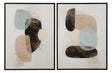 Bassett Black, Powder Blue, Peach, Off White, Black Frame Athena Framed Canvas s/2